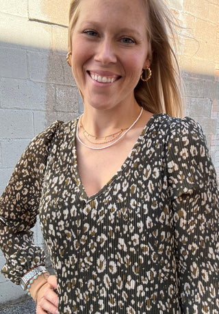 Green Animal Print Dress