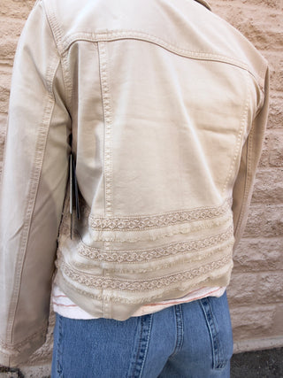 Trucker Jacket with Fray & Lace by Liverpool