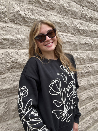 Embroidered Sweatshirt - Black by Dex