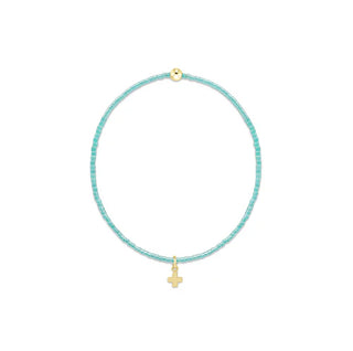 Hope Classic Turquoise Bracelet - Signature Cross Small Gold Charm enewton