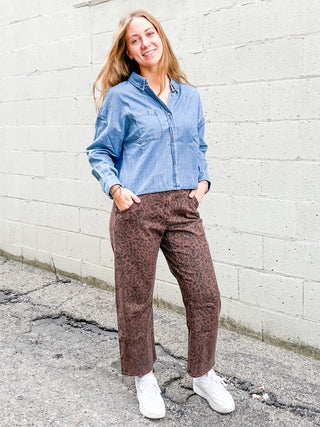 Cropped Adrianna in Ocean Wash