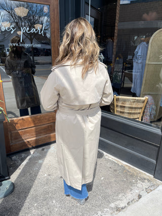 Long double-breasted trench coat