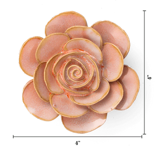 Peach Pink Cloni Ranunculus Ceramic Flower