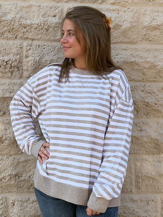 Everyday Striped Crew by Z Supply Heather Ash