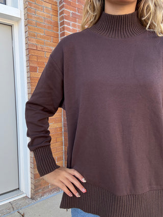 Sable Rib Sweatshirt in Chocolate Cherry by Z Supply