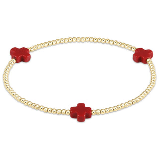 Signature Cross 2mm Gold Red enewton