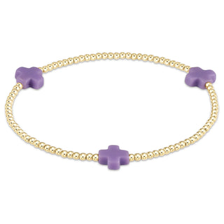 Signature Cross 2mm Gold Purple enewton