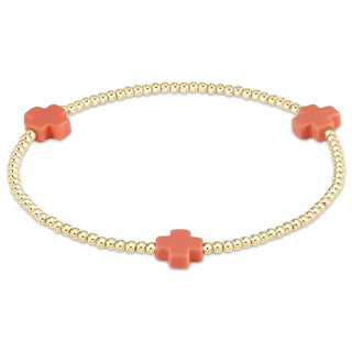 Signature Cross 2mm Gold Coral enewton