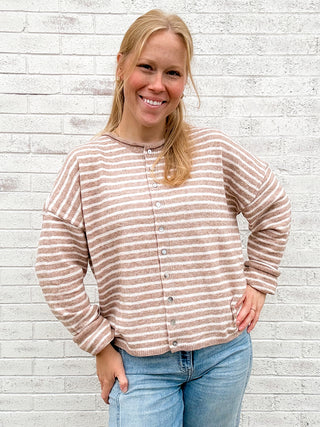 Stripe Sweater Taupe