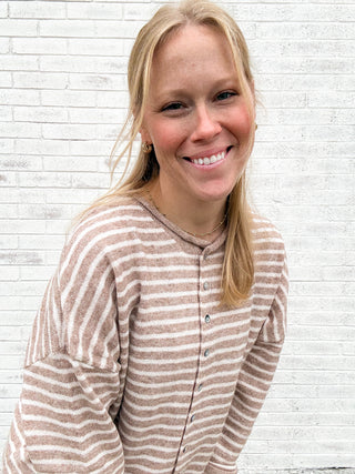 Stripe Sweater Taupe