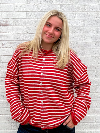 Stripe Sweater Red