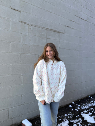 Blank Ivory Cherries All Over Hoodie