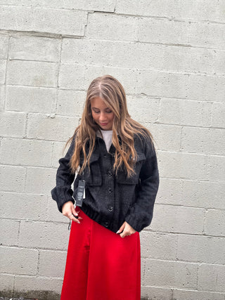 Collared Bomber Jacket Black by Liverpool