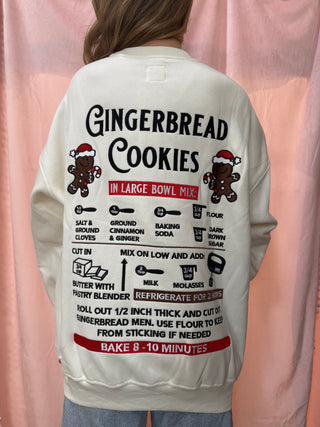 Ivory Gingerbread Recipe Christmas Embroider Sweatshirt
