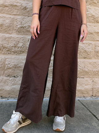 Scout Linen Pant Chocolate Cherry by Z Suppy