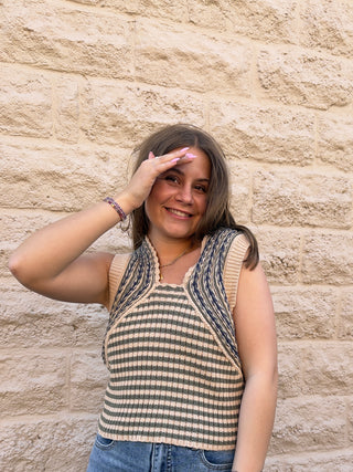 Monia Stripe Sweater Tank by Sage the Label