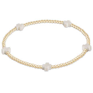 Signature Cross 2mm Bracelet Off White