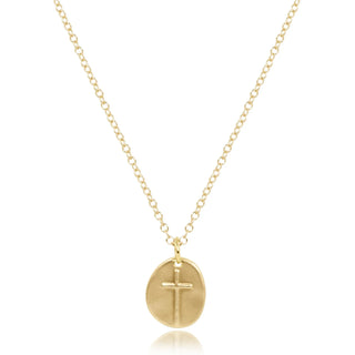 Inspire Small Cross 16" Gold Pearl Necklace enewton