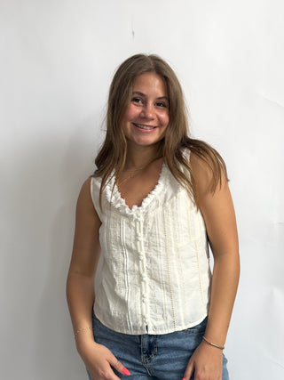 Sleeveless Pintucked Top by Liverpool
