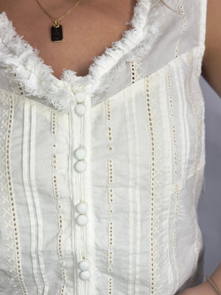Sleeveless Pintucked Top by Liverpool