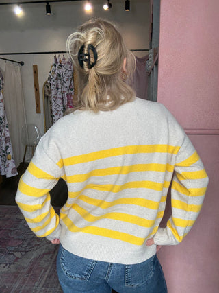 Carlyle Crewneck Sweater Yellow Stripe