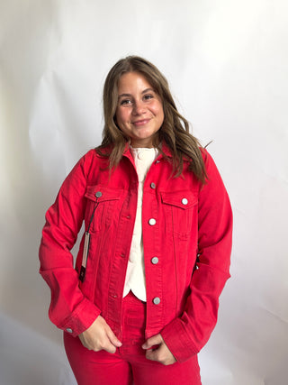 Classic Denim Jacket Cherry Rose by Liverpool