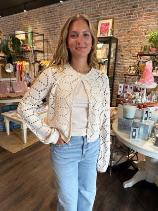 Rosalyn Sweater Cardigan Crystal