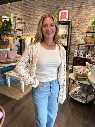 Rosalyn Sweater Cardigan Crystal