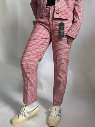 Kelsey Crop Trouser in Cherry Plaid 26"  by Liverpool