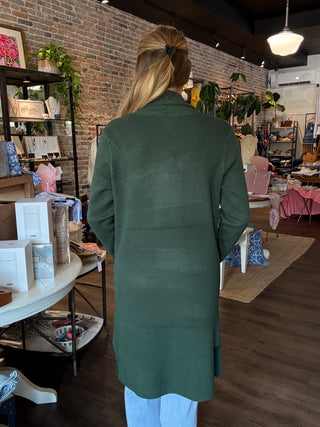 Callie Long Cardigan Pine