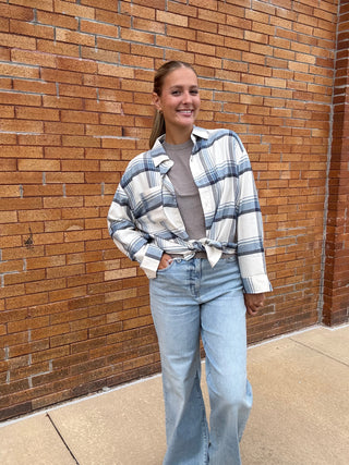 River Plaid Top Vintage Indigo