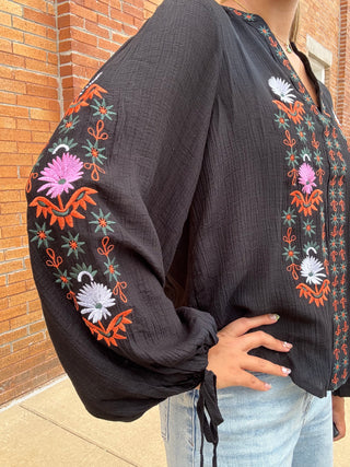 Vintage Embroidered Bohemian Top