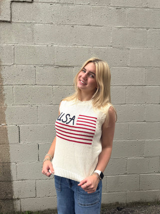 Americana Sleeveless Sweater