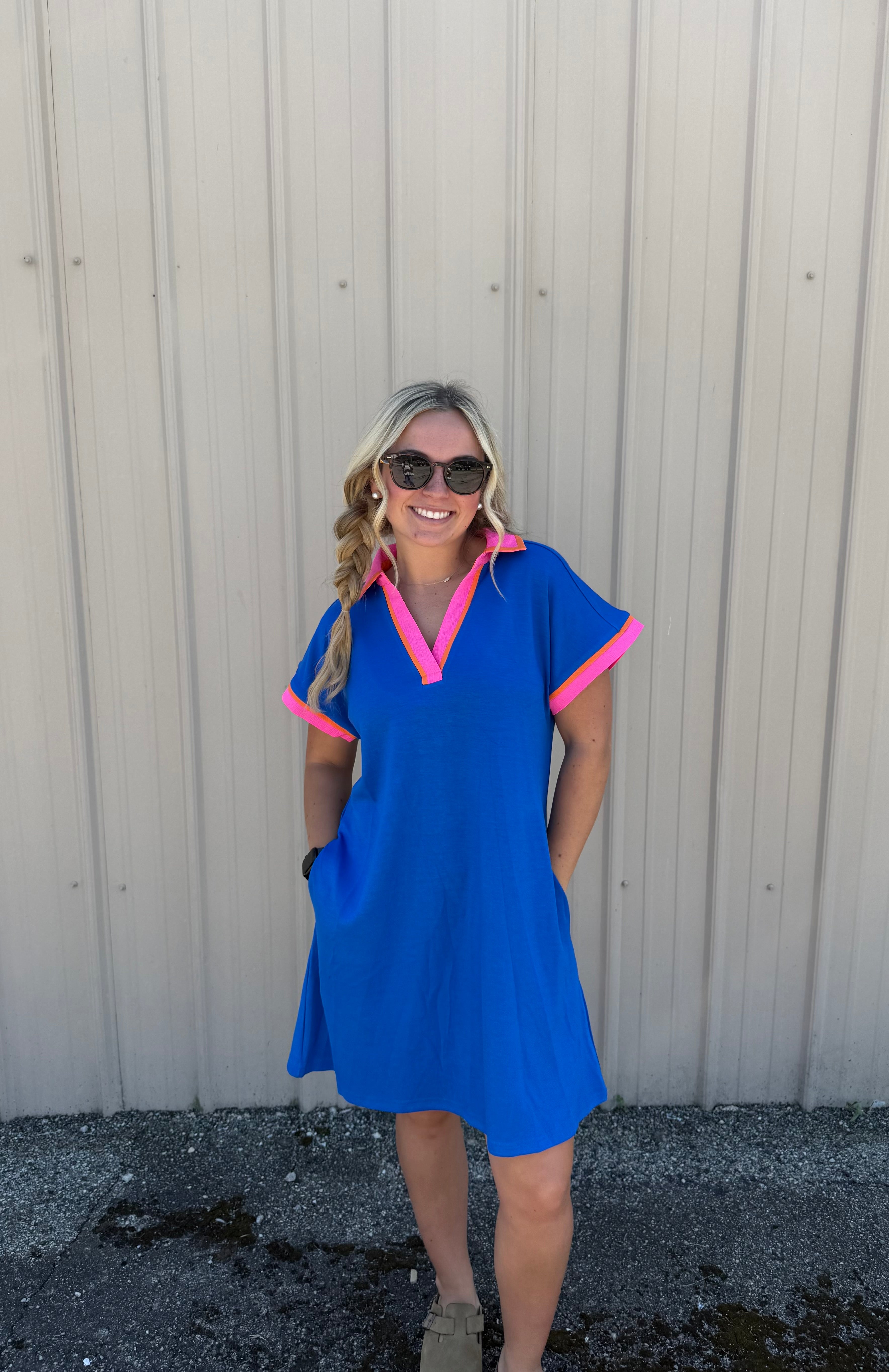 Royal Blue Shift Dress M