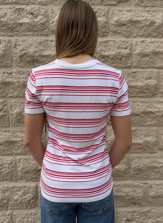 Rose Stripe V-neck Tee by Liverpool