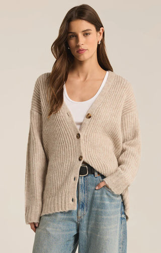 Josie Cozy Cardigan Oatmeal Heather