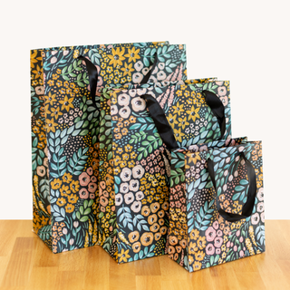 Black Floral Gift Bag: Large