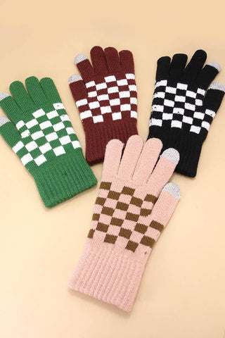 CHECKER WOOL TOUCH SCREEN  WINTER GLOVES | 40G101