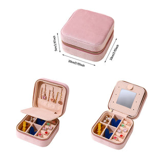 Portable Travel Box Case Velvet Jewelry Organizer