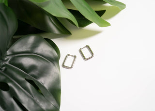 18K Gold PVD Rounded Rectangle Everyday Huggie Earrings