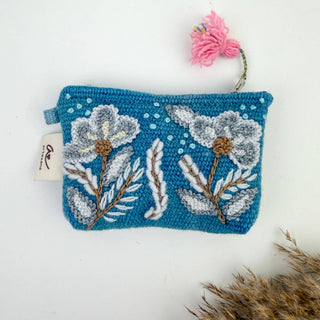 Garden Valley Hand embroidered Petite Pouch