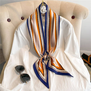 FASHIONABLE DOUBLE-LAYER NARROW SILK HEAD SCARF