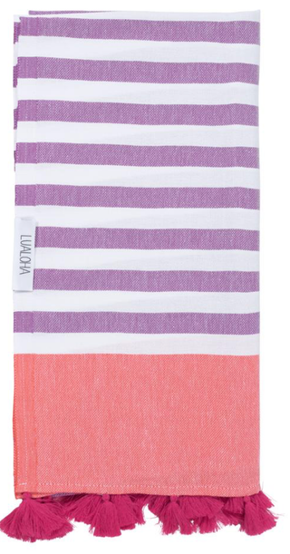 Pomp It Up Turkish Towel: Sea green Navy Neon Pink