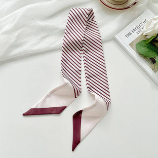 Striped Skinny Scarf Hair Tie Bag Ribbon WrapStrip_CWASC1979