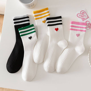 Heart Love Striped Socks