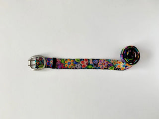 Black Floral Embroidered Belt