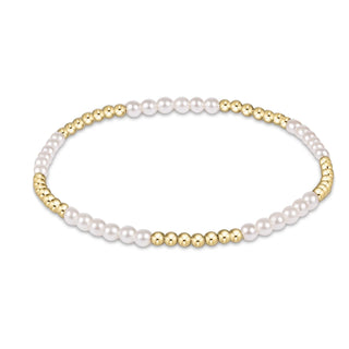 Classic Blissful Pattern 2.5mm Pearl & Gold Bracelet enewton