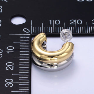 24k Gold Filled Double Band Hoop Earrings | T-316 - T-318