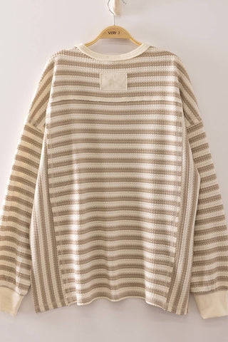 NT12742-Stripe Waffle Top