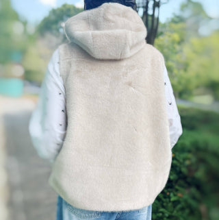 Real Feel Faux Mink Fur Hooded Vest